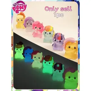 1/2/3/6-piece set of cute cartoon statues, hand-painted desktop ornaments, luminous decorations, home and office decor