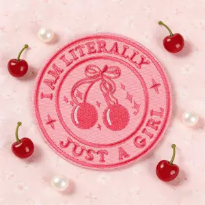 I'm Literally Just A Girl  Sweet Embroidered Patch Sticker, Back Adhesive Iron-On Applique, Suitable for Clothes Jackets Hats Accessories, 1 Piece
