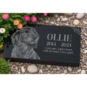 Personalized Pet Memorial Stone | Custom Grave Marker | Engraved Headstone for Cats & Dogs | Outdoor Animal Burial Monument | Pet Tombstone