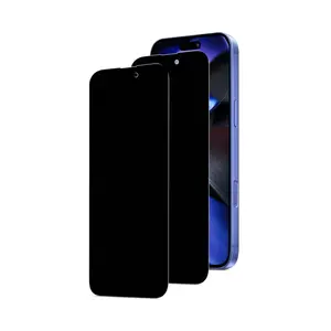 Privacy Screen Protector Film for iPhone 17 Pro Max/16/15/14/13/12/11, Protective Anti-Spy Tempered Glass, 2-Pack, 28° Privacy, 9h Hardness, Accessories, Installation, Protection, Cellphone