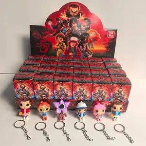 24-Piece Stranger Things Keychain Set, Mystery Blind Box Keychains, Collectible Toys, Office & Room Decor, Car Hanging Ornament, Kids Gift