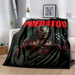 Predator Design Flannel Throw Blanket - 280GSM Digital Print, Soft Wrinkle-Resistant Polyester, All-Season Comfort, Ideal for Home & Travel, Perfect Gift for Movie Fans, Predator Design Blanket
