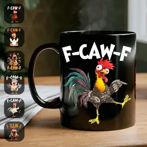 [ Sale Up To 50%] Funny Rooster Meme Mug, F-Caw-F Chicken Humor Mug, Chicken Lover Gift, Funny Coffee Cup