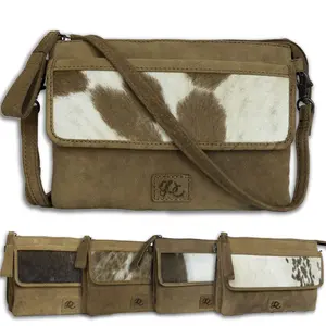 Mystery Hide - UC Leather Cowhide Crossbody for Women - Western Style Organizer Bag with Hair On Cowhide Purse