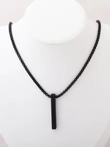 Rectangular Stainless Steel Pendant Necklace, Geometric Chain, Fashion Jewelry for Party, Daily Clothing Decor, Trendy All-Match & Exquisite Jewelry for Birthday Gift