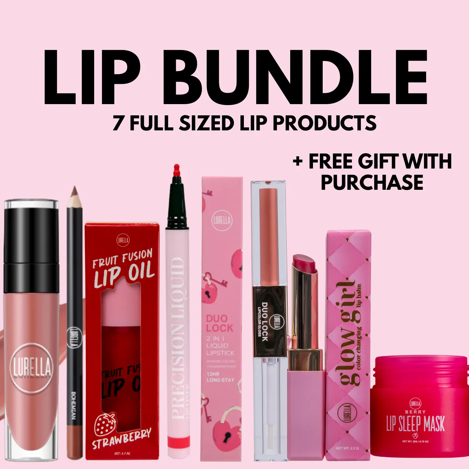 Lurella Cosmetics Lip Essential Mystery Bundle 7 Full Size Lipn Must-haves