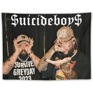 Rap Suicide Hip Hop Boys Tapestry, Rapper Poster Party Banner, Funny Novelty Graphic Wall Hanging Backdrop, Hip Hop Decor For Room Home Party