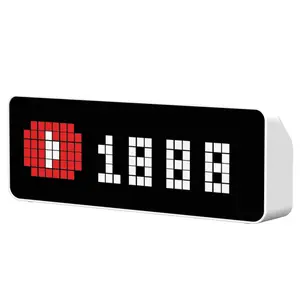 ULANZI TC001 Smart Pixel Clock - Social Media Counter - Digital Alarm Clock with Weather - Awtrix Simulator - Retro Pixel Art Scoreboard Pomodoro Clock Bedside Gaming Room & Office Decor, White