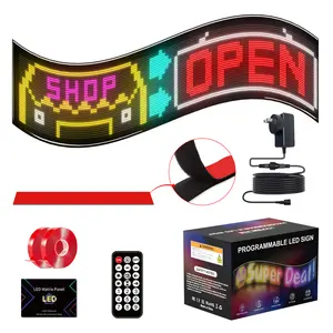 HYPERLITE Flexible LED Scrolling Sign USB Advertising Board Custom Message Display Bluetooth Marquee Light with Remote Control for Store Bar Restaurant Birthday Gift Indoor Outdoor Use IP65 Waterproof stockup mothersday