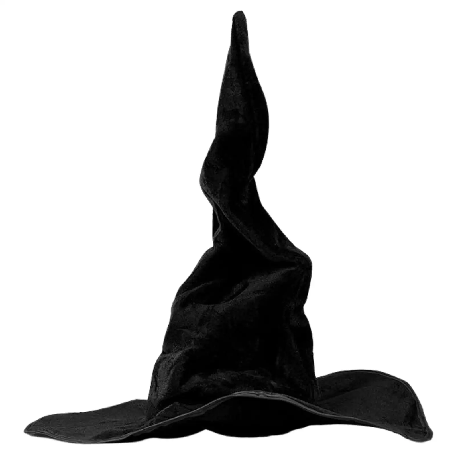 OIDEA Women's Classic Black Felt Twisted Pointy Brim Witch Hat - Halloween Fashion Accessory, Fantasy Cosplay Hat for Costume Parties, Pack
