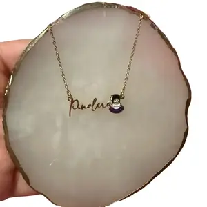 Pinolera Necklace - Simple Design with Unique Charm and Name Inscription