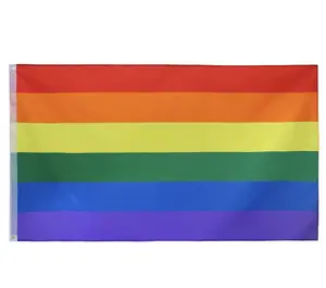 Rainbow Gay Pride Flags - 5x3ft UV-Resistant 6-Color Double-Printed Polyester, Lightweight Party Decoration Supplies for Hanging & Flying, Wall Decor Banner Banners