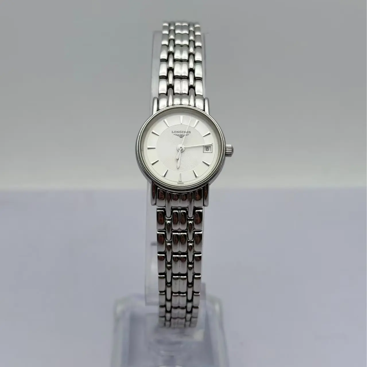Pre-Owned Longines Luxury Battery-Powered Stainless Steel Quartz Wristwatch, 23.6 mm Case Diameter