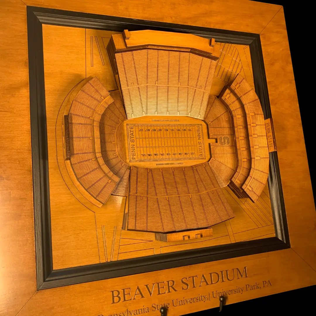 Penn State Stadium Replica Handcrafted 3D Wooden Model of Beaver Stadium