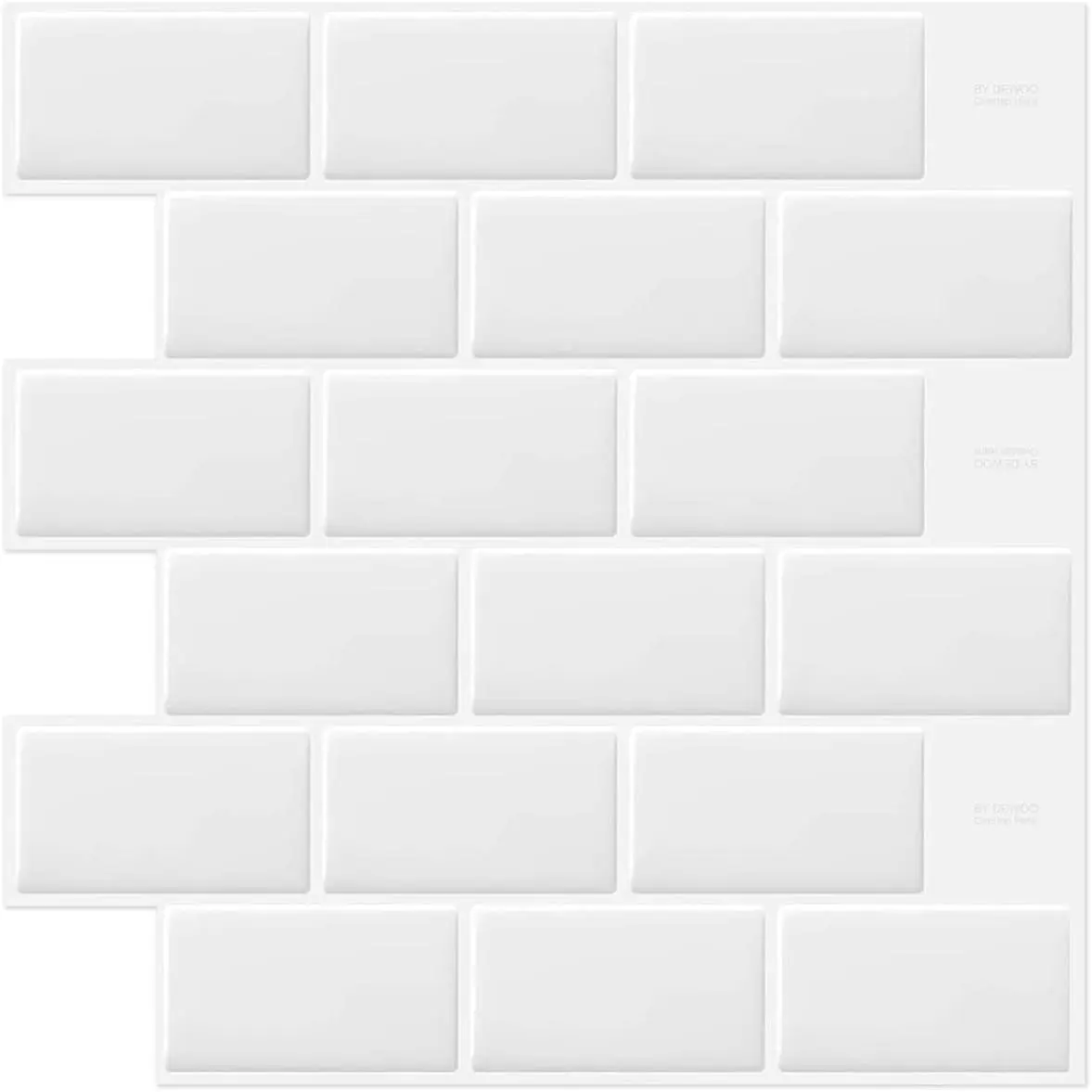 White Peel and Stick Subway Tile Brick Backsplash Self Adhesive Wall Tiles for Kitchen Bathroom, 10-Sheet, 12"x12"