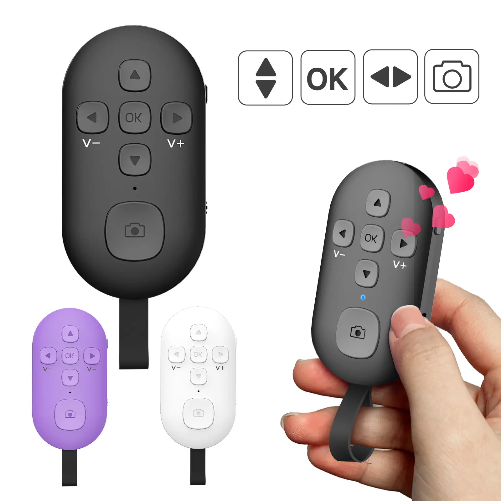 SEANCHEER R1 TikTok Scrolling Remote Control for Phone, Page Turner for Kindle App, Camera Shutter Controller for Photo and Video, Connect via Bluetooth, USB-C Charging