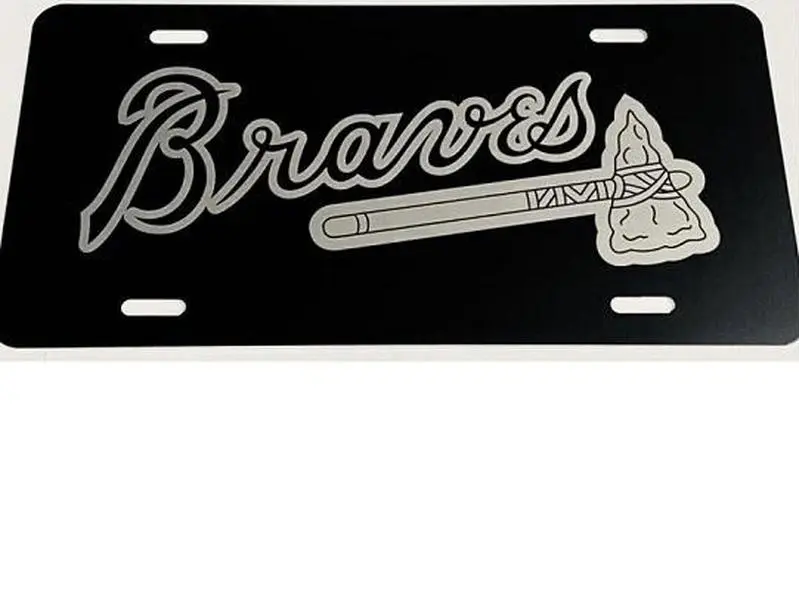 Atlanta Braves Fan License Plate Vintage Look Art Decor, Car Accessories, Personalized