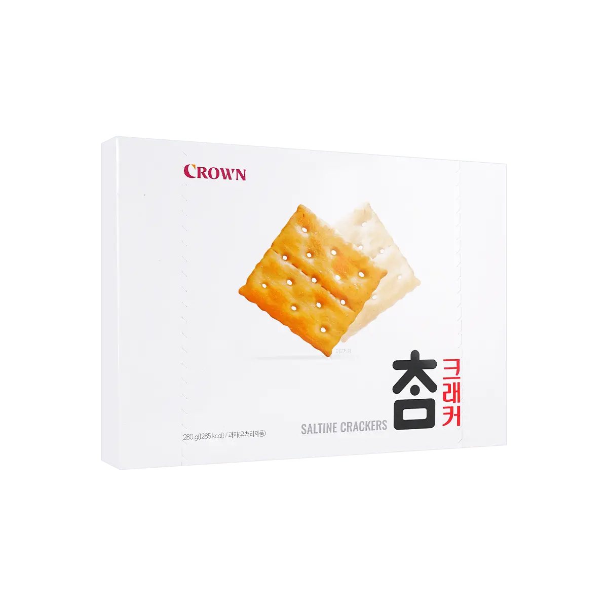 CROWN Korean Milk Salt Soda Crackers Snack 280g - Light & Crispy Savory Biscuits for Tea Time