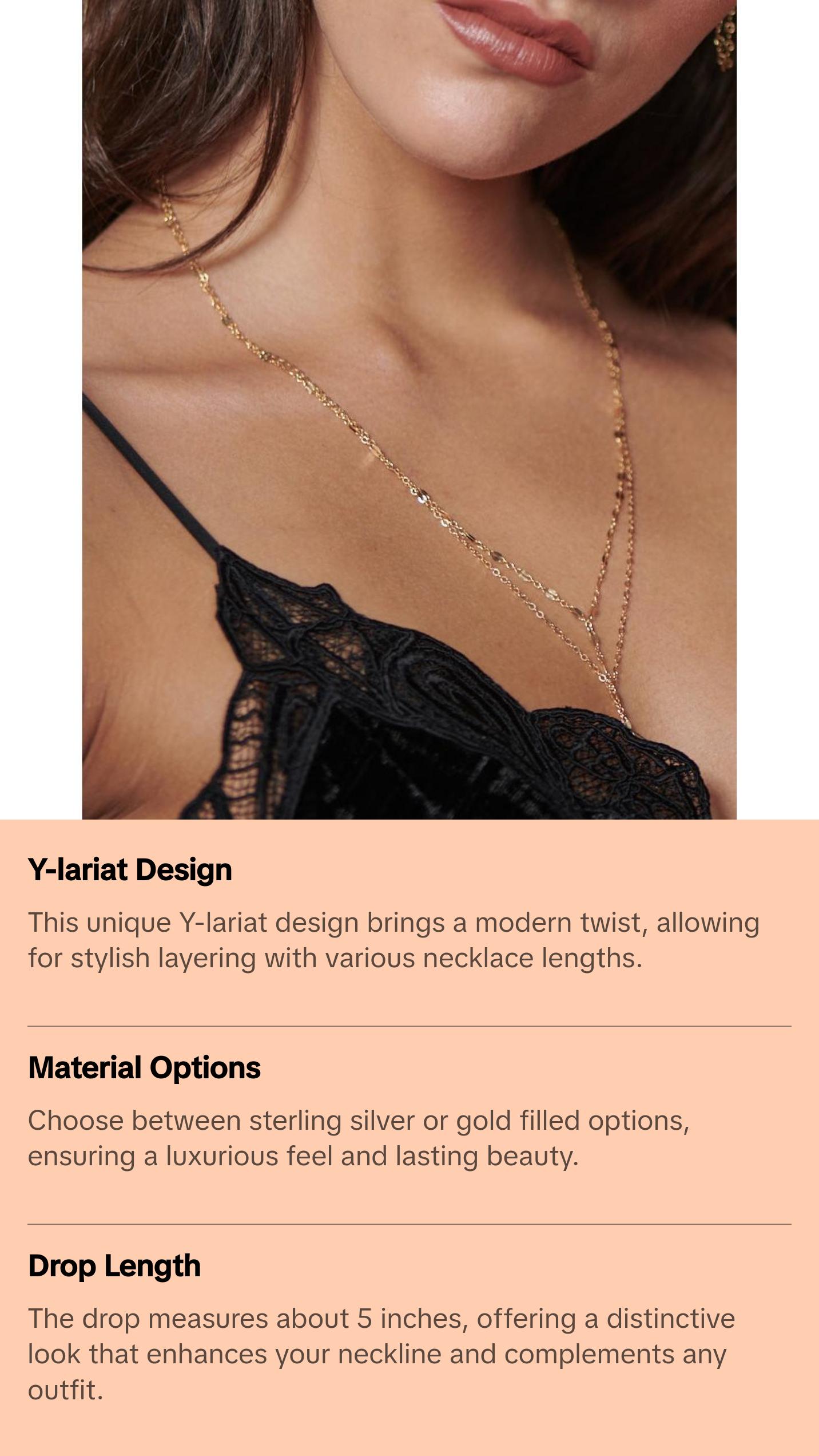 Double Shinny Lariat Necklace