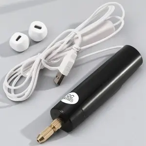 Portable USB Mini Drill Set - Multi-Function Handheld Tool, Portable Engraving Machine for Jewelry, Wood, Metal DIY Carving, Polishing & Drilling - 5 Diamond-Carbide Heads, Aluminum Non-Slip Body