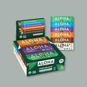 ALOHA Sample Pack Protein Bars Variety Pack - 12 Bars, 6 Flavors - Certified USDA Organic - 100% Plant-Based - 14g Of Protein - Only 3-5g of Real Sugar - Certified Vegan - Healthy Snack - No Sugar Alcohol Sweeteners Non GMO Project Verified