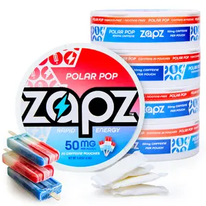 ZAPZ Caffeine Pouches, Polar Pop, 5 Cans x 20 Count, Energy Pouches with 50mg Caffeine, Nootropic Focus Support, Niacin, L-Theanine, L-Tyrosine, Sugar Free, No Coffee Grinds