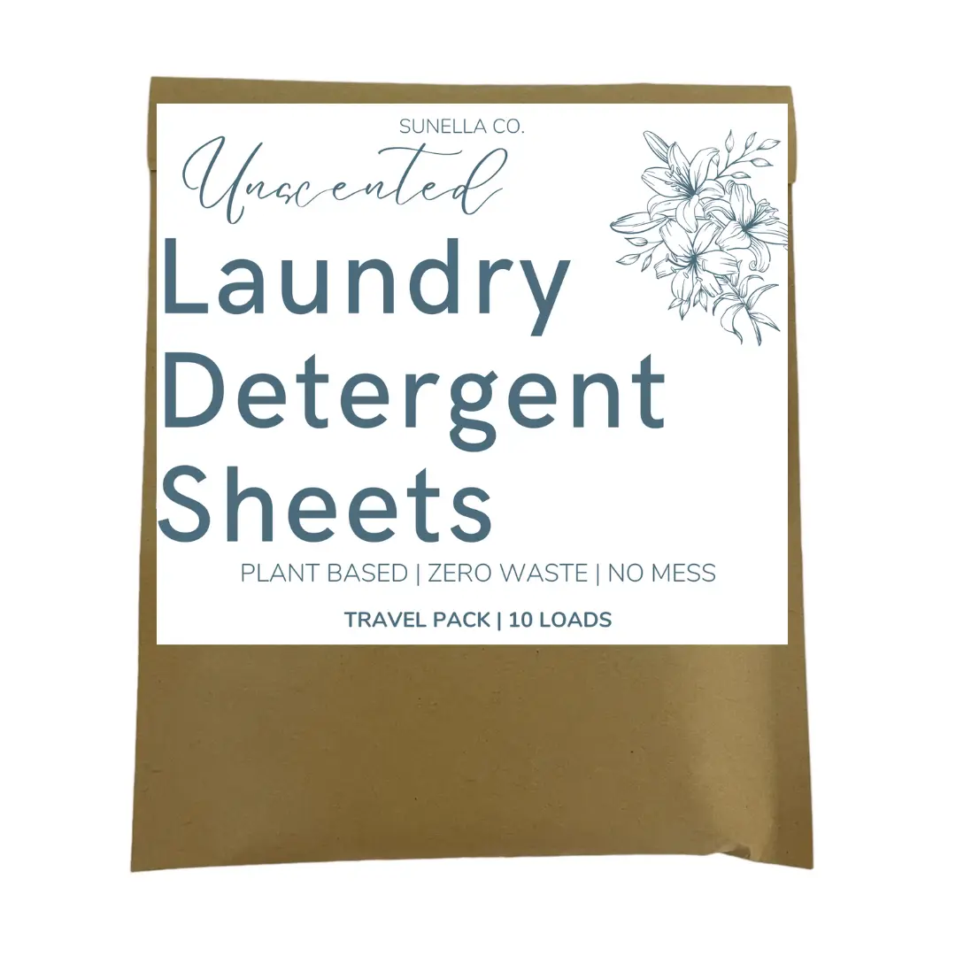 Sunella Co. Unscented Eco-Friendly Laundry Detergent Sheets - Plant-Based, Hardwater Safe, Lavender Fresh Linen Effect, All Seasons, Polyvinyl Alcohol & Saponins Formulation, 10 Loads, Laundry Tools & Accessories, 2-Phenoxyethanol