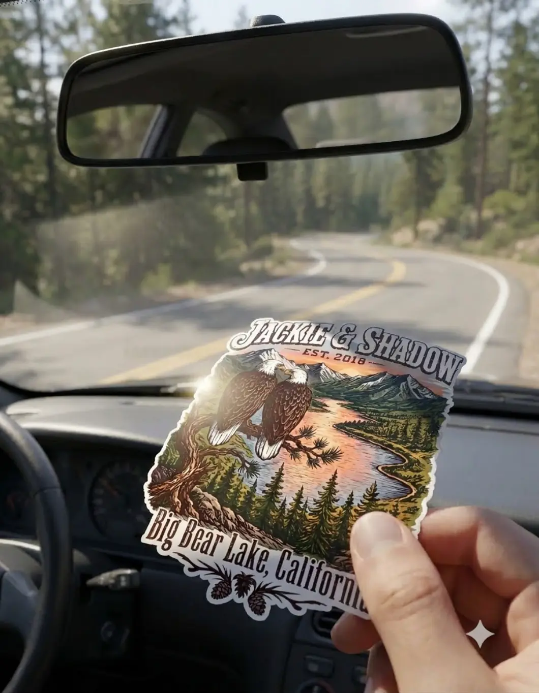Jackie and Shadow Eagles Sticker, Bird Watcher Gift