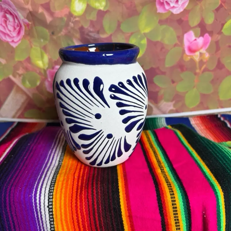 Cantarito relieve de 1 litro color azul cobalto