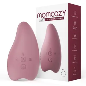 Momcozy Warming Lactation Massager 2-in-1, Soft Breast Massager for Breastfeeding, Heat + Vibration Adjustable for Clogged Ducts, Improve Milk Flow, Engorgement
