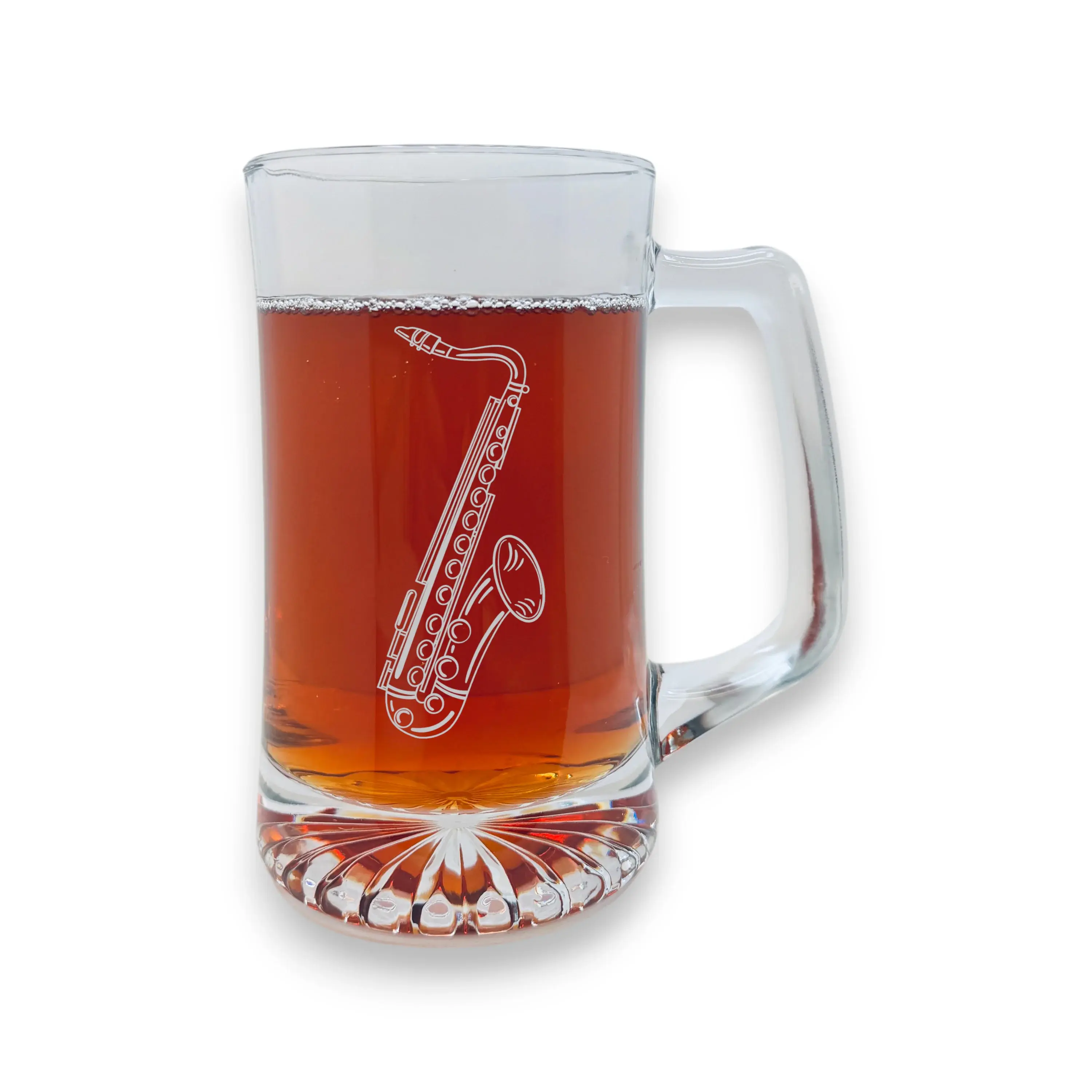25oz Beer mug with handle - Saxophone