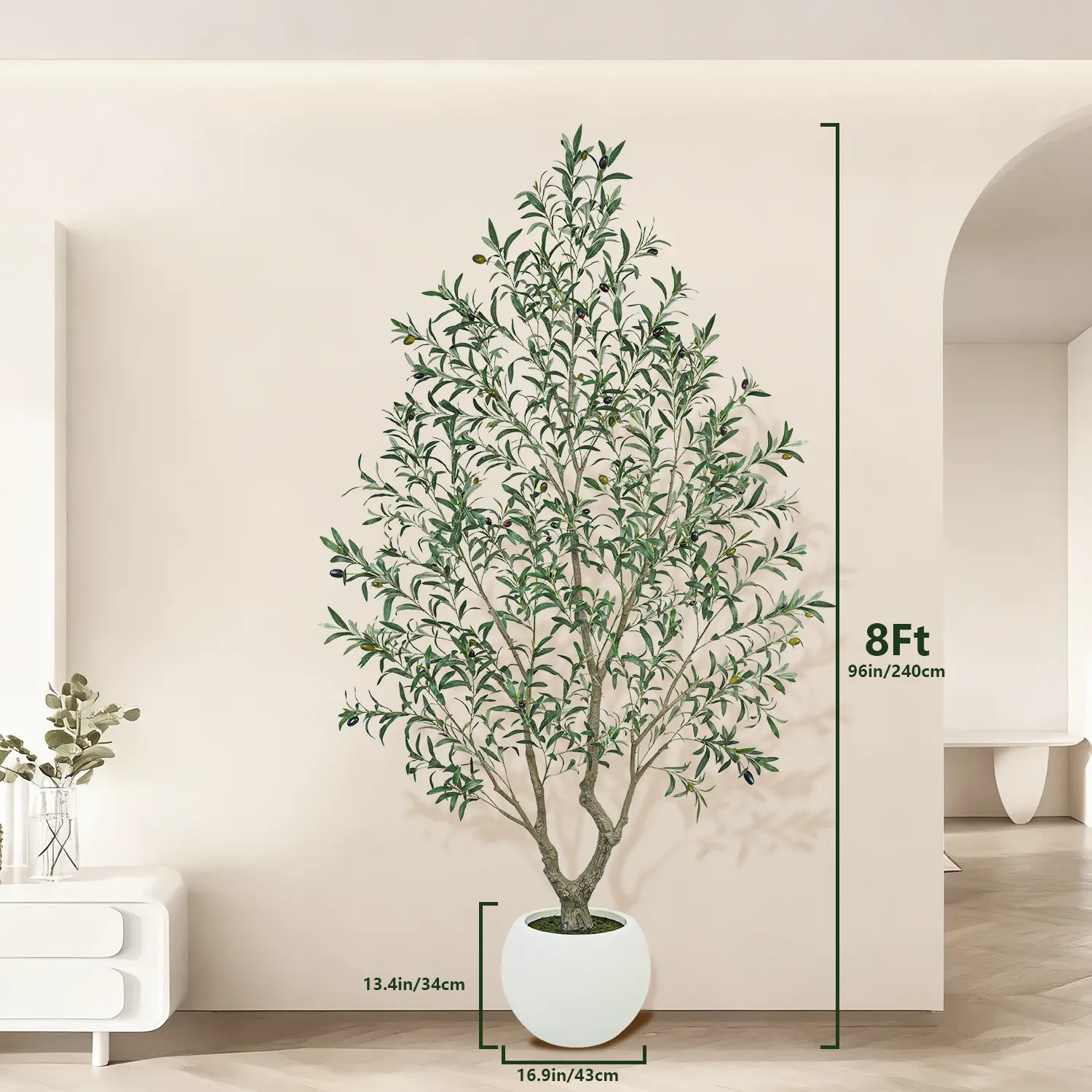8 FT With white pot