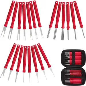 Upgraded 21Pcs Red Electrical Terminal Removal Tool Kit, Wire Connector Pin Release Tool for Automotive and Household Devices