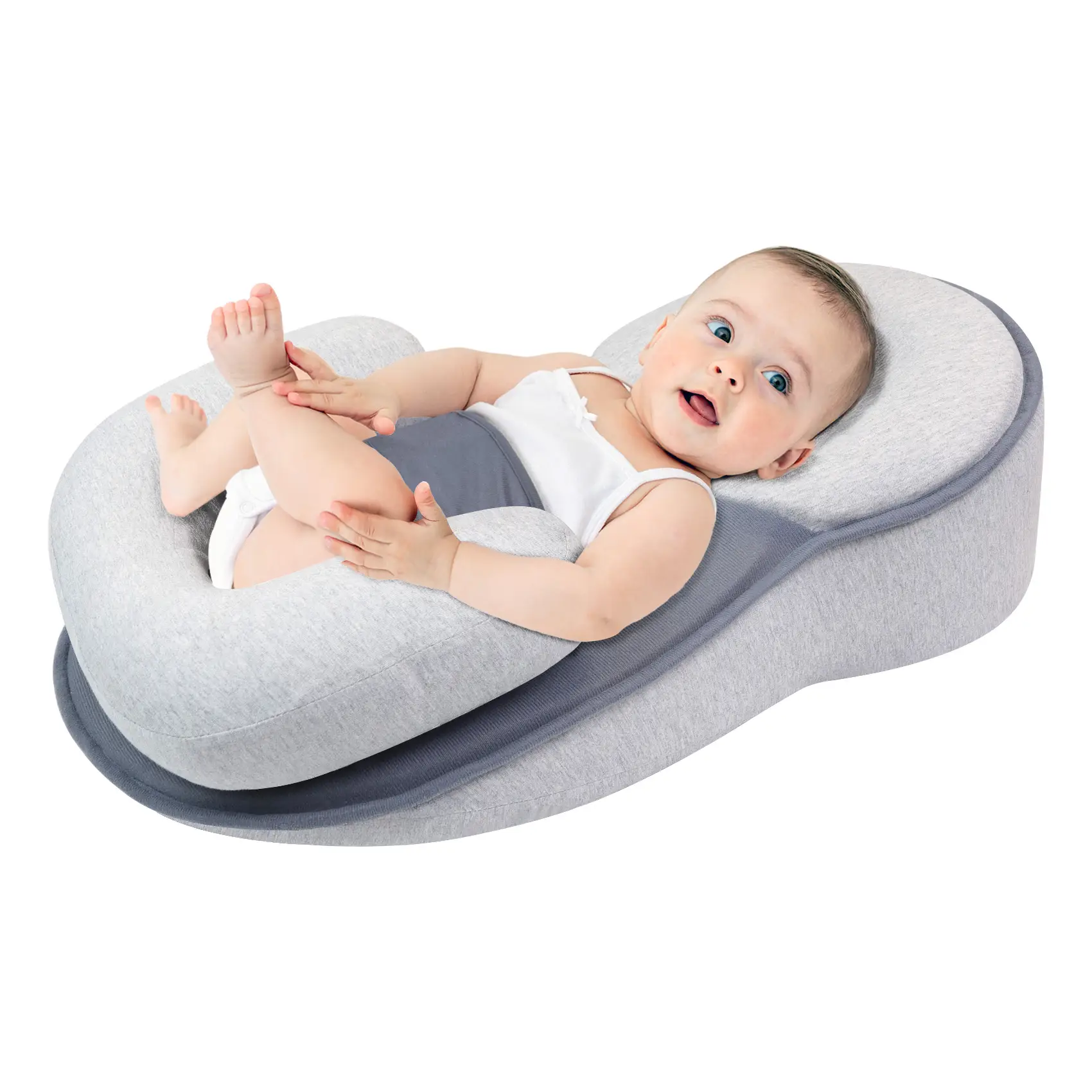 Baby Feeding Pillow, Anti Overflow Feeding Pillow for Reducing Spit-Up, Safety Nursing Pillow, Baby Lounger Reflux Wedge Breastfeeding, Removable top