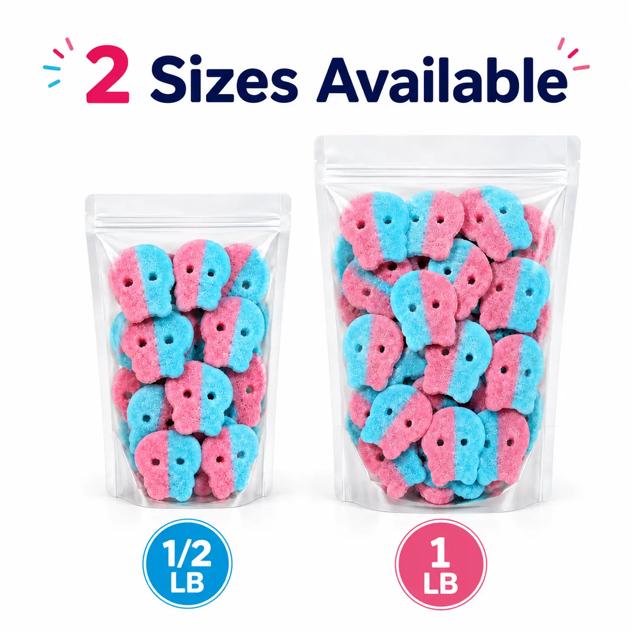 Bubs Swedish Candy - Bubblegum Dizzy Skulls, Sour Fizzy Gummy Mix, Vegan Foam Candy, Gluten Free