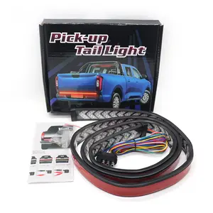 48/60 Inch Arrow LED Tailgate Light Bar Strip for Truck Flexible Switchback Red Amber Yellow Sequential Turn Signal Light, Strobe (Flashing) Brake Lights, Running Tail Light Kit