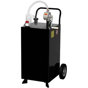 Garvee Fuel Caddy and Storage Tanks in 35, 40, and 45 Gallon Capacities with Manual Transfer Pumps and Portable Wheels for Gasoline and Diesel Fuel Storage and Transfer, Available in Black and Orange