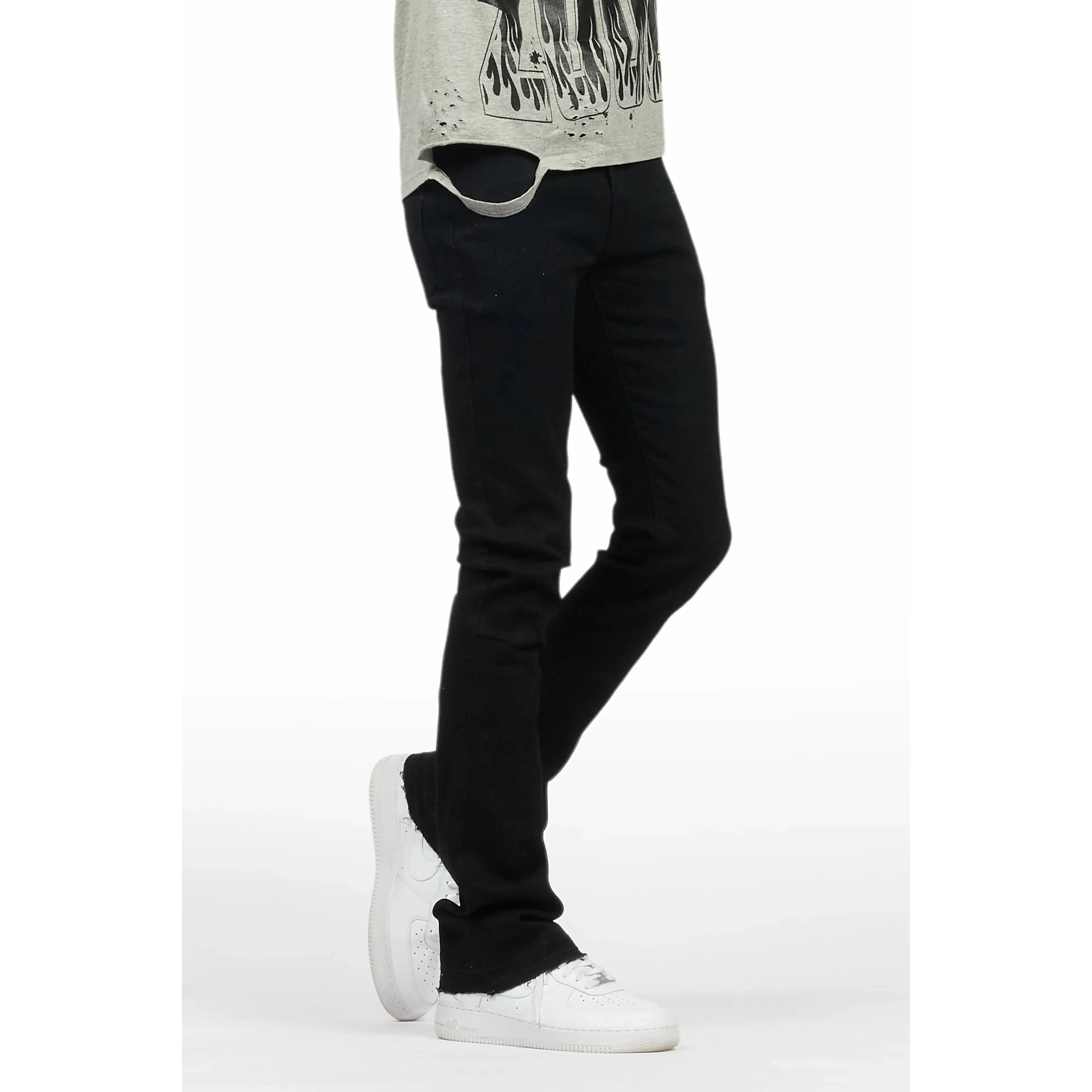Dag Black Stacked Flare Jean