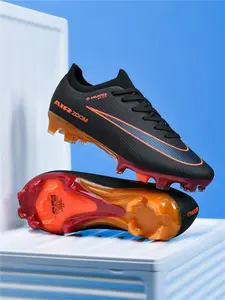 Men's High-End Seamless Football Shoes, Anti-Slip Durable Outdoor Lawn Soccer Shoes, Super Grip and Support, Speed Cleats, Fashionable Sporty Style