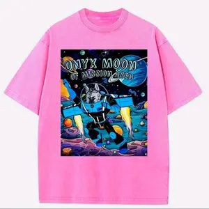 Onyx Moon of Mission A.s.e.n Tshirt - Pink Space Themed Graphic Tee for Men and Women