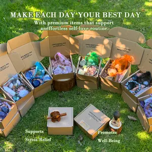 LESEFS MINDFUL BOX Healing Crystals Set Raw Protection Reiki Spiritual Energy Meditation Natural Gem  Crystals Gifts for Mom/Wife/Friends, Witchy Gift, Divorce Breakup Gifts, Birthday