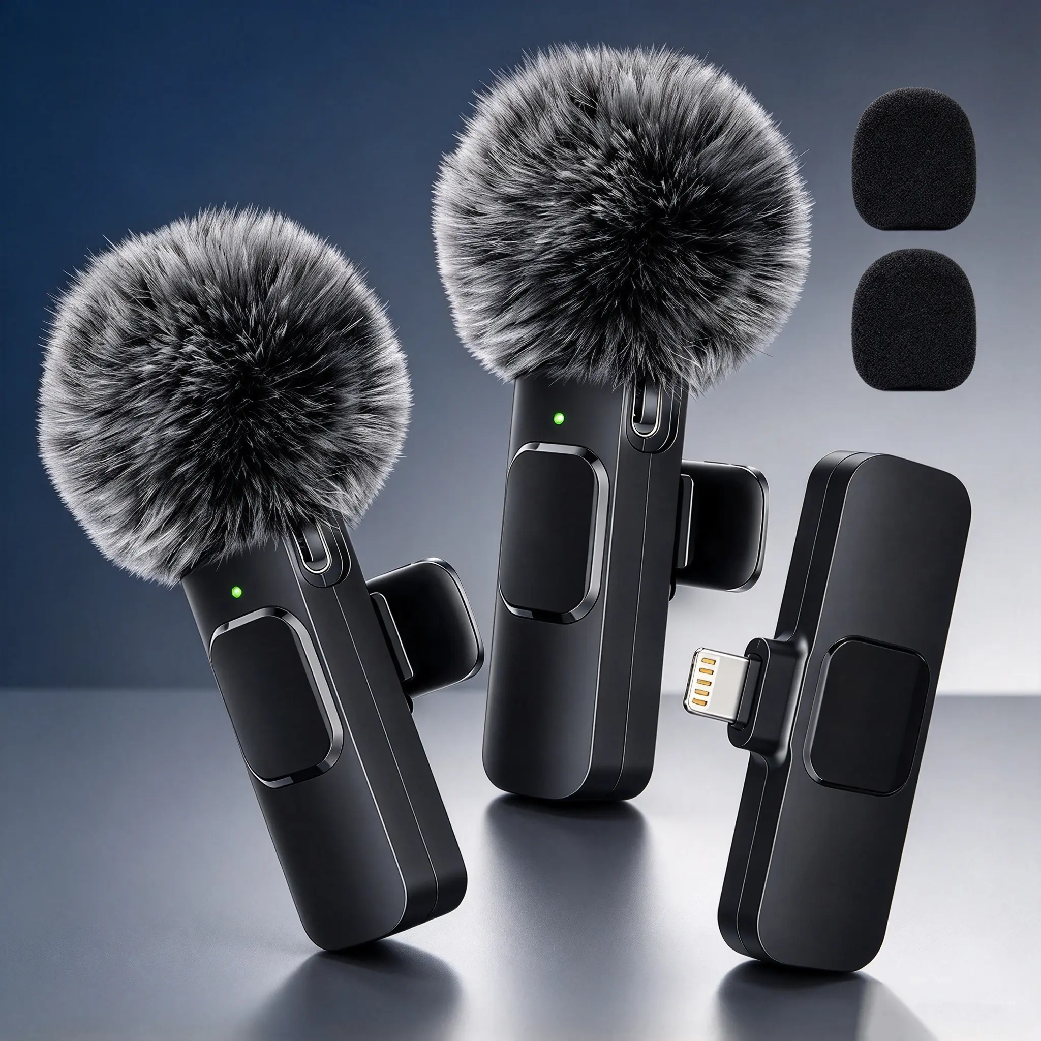 Portable Wireless Lavalier Microphone, Wireless Mics, Set Wireless Collar Clip Mic for iPhone, Android Phone, Plug-play Lapel Mic, Usb Rechargeable Mic for Video Recording, Teaching, Interviews, Podcast, Tiktok & Vlog, Live Streaming Equipment