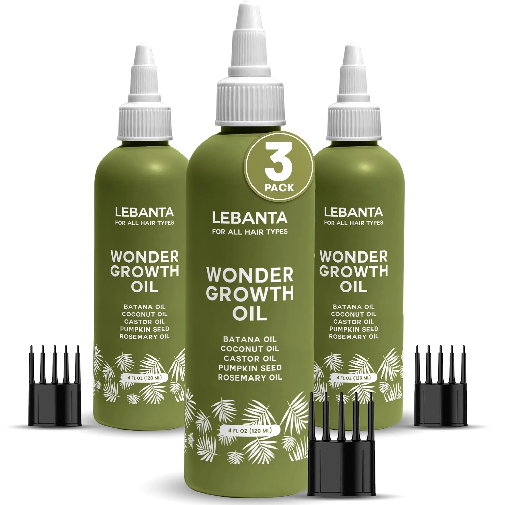 Lebanta Batana Oil For Hair Growth - 100% Pure, Raw & Natural Blend With Organic Castor, Pumpkin Seed, Coconut and Rosemary Oil - Thicker, Stronger Hair For Men & Women Scalp (3 Pack), Hair Care, Batana Oil Hair Growth