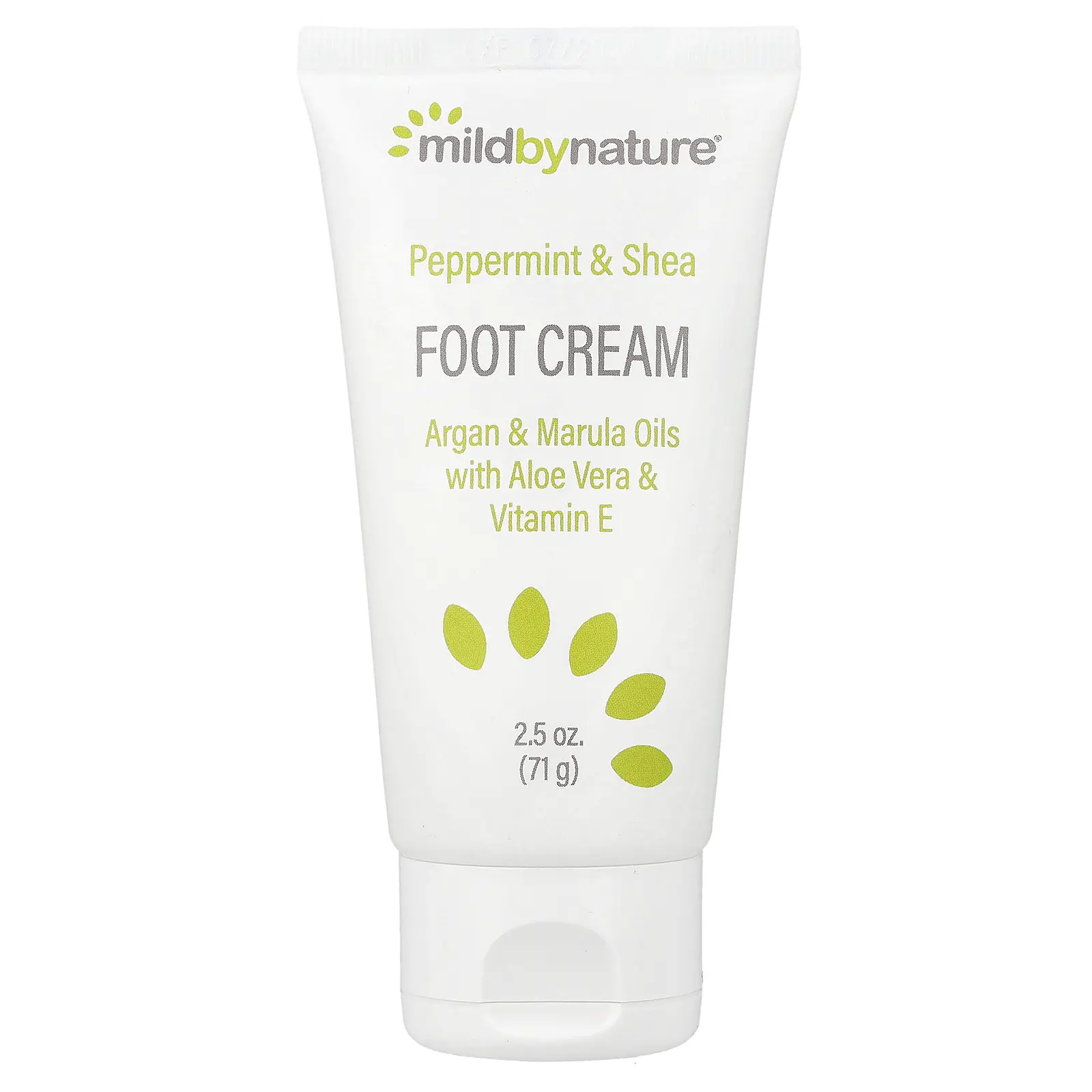 Mild By Nature Peppermint & Shea Foot Cream with Argan & Marula Oils, 2.5 oz (71 g)