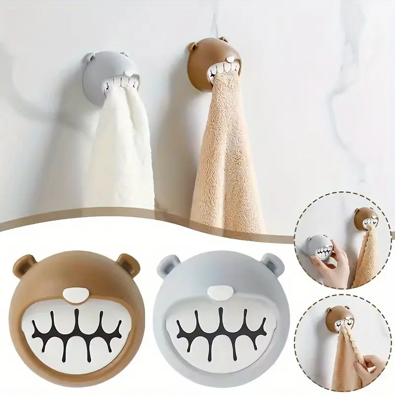 2pcs Easy to install wall mounted handkerchief holder, casual style, no need for punching bathroom and kitchen hangers, Towel Hook