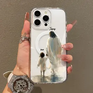 Magnetic Soft TPU Cellphone Case - MagSafe-Compatible Handheld Device Accessory, Jesus and Me Aesthetic Print, Lightweight, Anti-Scratch, Water-Resistance for iPhone 11-16 & Pro Max Models