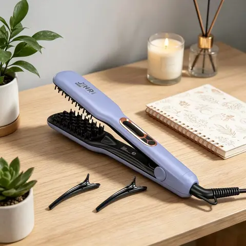 JINRI Heated Curler Hair Tool - 1.25 Inch, 60-64W, Adjustable Temp, 360° Tail Rotation, Lasting Volume, for Short/Thin Hair, Dual Voltage (100-240V), US Plug, Purple, TikTok Shop Back to School