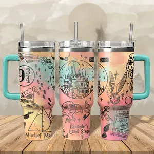 H Potter 20oz - 40oz Tumbler Stainless Steel, Double Wall Insulated, With Handle – Magic Wizard Series Design, Perfect Gift for Fans