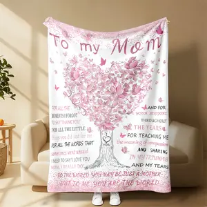 To My Mom Love Tree Blanket Ultra-Soft Plush Throw with Heartfelt Quotes to Tell Her You Are My World Perfect Mother’s Day Gift Blanket – “To My Mom” Heartfelt Quote Print Soft Plush for Birthday, Mother’s Day & Christmas Surprises!cozy flannel blanket