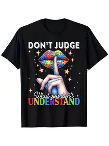 Autism Awareness T Shirt Don't Judge What You Don't Understand Funny Graphic Tee for Men & Women Casual Loose Short Sleeve Shirt